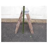 Wooden Folding Step Stool With Cross-Brace