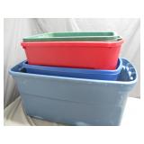 4 Totes With No Lids in Assorted Colors