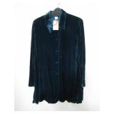 Soft Surroundings Teal Velvet Shirt, Size 1X