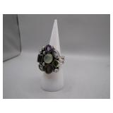 925 Sterling Silver Jewel Ring, Size 8