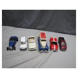 Six Die-Cast Model Cars