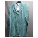 Soft Surroundings 1X Velvet Button-Up Top