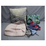 Bag, Pillow, and Bandanas Lot