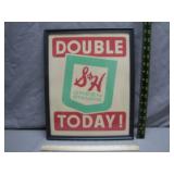 S&H Green Stamps Double Today Sign