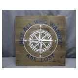 Wooden Compass Wall Art With Inspiring Quote