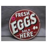 Fresh Eggs Sold Here Metal Sign