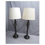 Bronze and Marble Accent Table Lamps