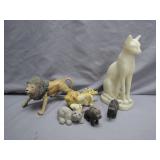 Cat and Lion Figurines