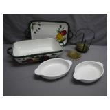 Ceramic Bakeware Set with Glass Accents