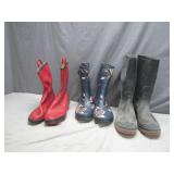 Three Pairs of Rubber Boots