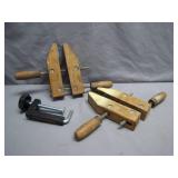Wooden Hand-Screw Clamps and Bench Dog Clamp