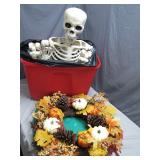 Skeleton Prop and Autumn Wreath Combo