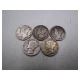 1941-1945 Mercury Silver Dime Set