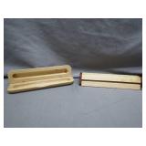 Wooden Pen Cases With Hinged Lids