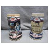 Two Miller High Life Commemorative Steins