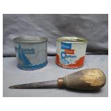 Oyster Cans with Wooden Shucker