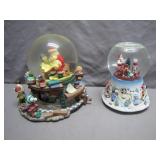 Two Christmas-Themed Snow Globes