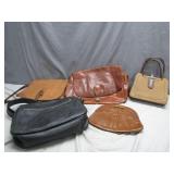 Five Vintage Leather Bags