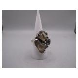 Size 9 Sterling Silver Jeweled Ring