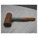 Wooden Mallet With Green-Toned Handle