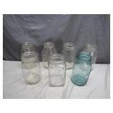 Seven Assorted Glass Jars