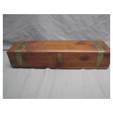 Wooden Storage Box With Brass Accents