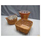 3 Longaberger Baskets with Liners