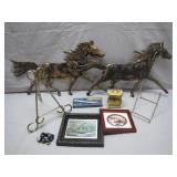 Eclectic Decorative Lot Including Horse Plaques