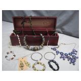 Jewelry Collection With Wooden Chest