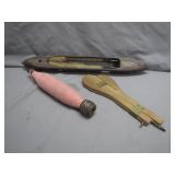 Antique Loom Shuttle With Bobbin and Swift
