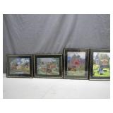4 Framed Rural Landscape Prints