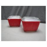 Vintage Pyrex Red Refrigerator Dishes
