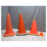 Four Traffic Cones in Mixed Sizes