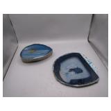Polished Blue Agate Slices