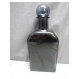 Large Black Glass Bottle with Stopper