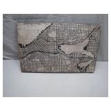 Framed Map Artwork of Urban Streetscape