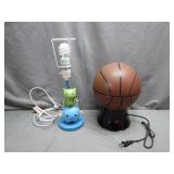 Green Alien Lamp and Basketball Popcorn Maker