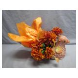 Terracotta Bird with Floral Arrangement