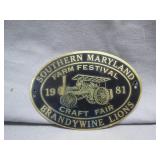 1981 Southern Maryland Farm Festival Plaque