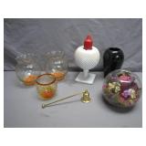 Glass, Brass, and Ceramic Candle Dï¿½cor