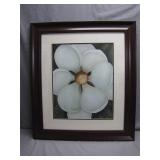 Framed Floral Print With Wooden Frame