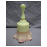 Custard Glass Hand Bell with Fluted Skirt