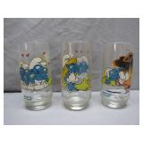 1982 Peyo Smurf Character Glass Set