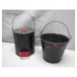 Metal Buckets with Painted Detail