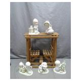 Wooden Doll Swing & Precious Moments Figures
