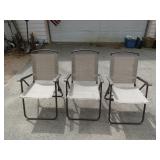 Three Metal Frame Folding Chairs