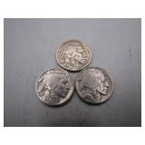 1936, D and S Mint Buffalo Nickels Trio