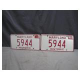 1980 Maryland Historic License Plates