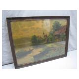 Framed Pastoral Village Print