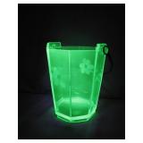 Uranium Glass Ice Bucket with Rope Handle